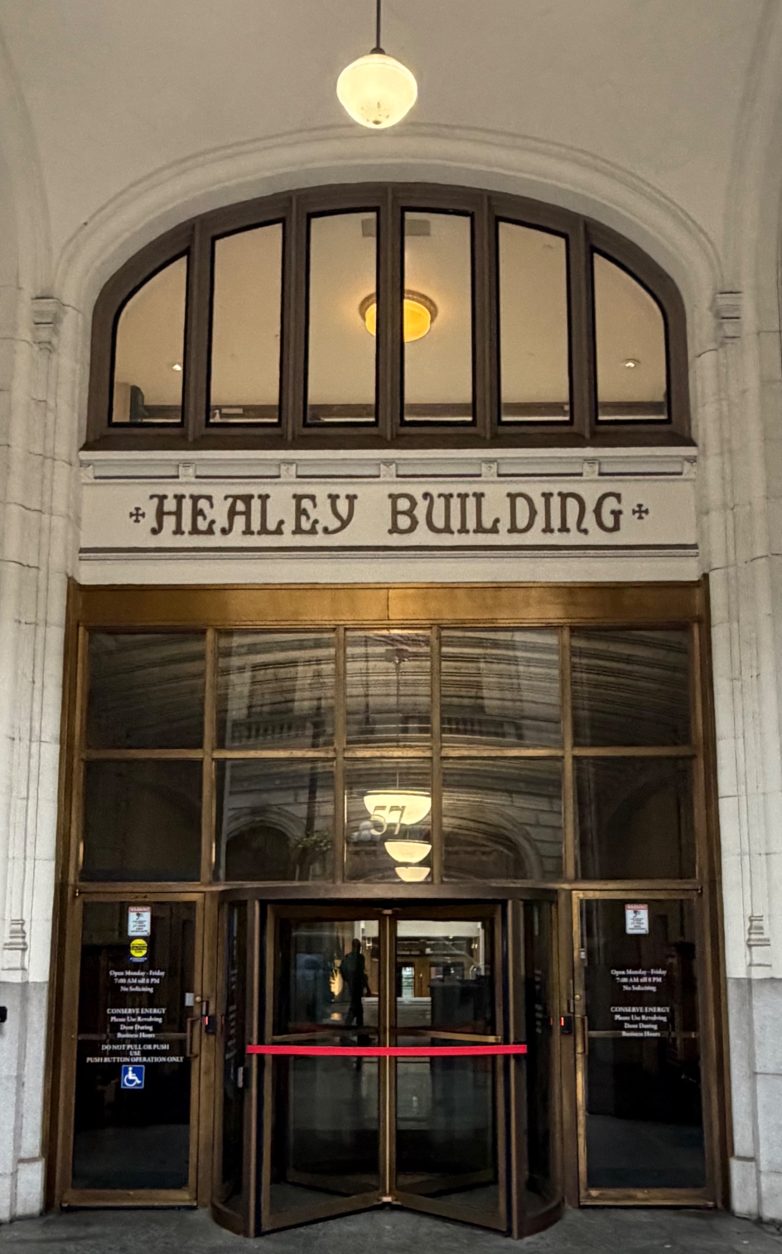 Here is the front façade of the Healy building. The Healy building itself is worthy of a visit. I will not describe any of the coal architecture that you will find upon your visit, but the façade should peak your interest and the surprises inside will not disappoint.